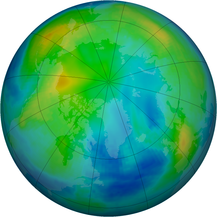 Arctic ozone map for 04 November 2000